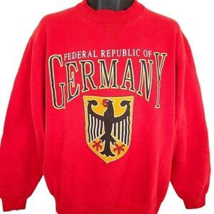 Vintage Federal Republic Of Germany Sweatshirt Mens Size Large 90s Travel